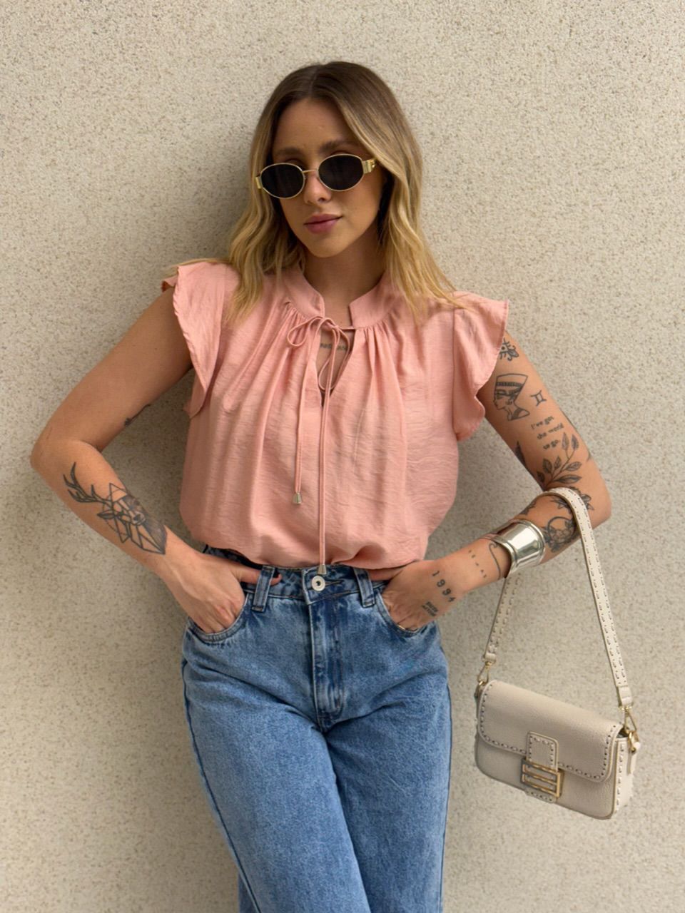 BLUSA IVY GOLA ROSÊ