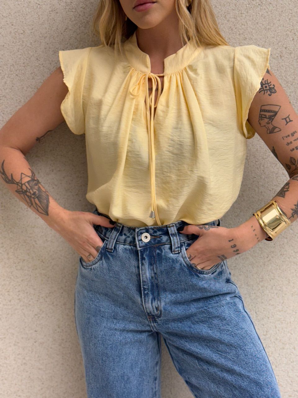 BLUSA IVY GOLA YELLOW BUTTER