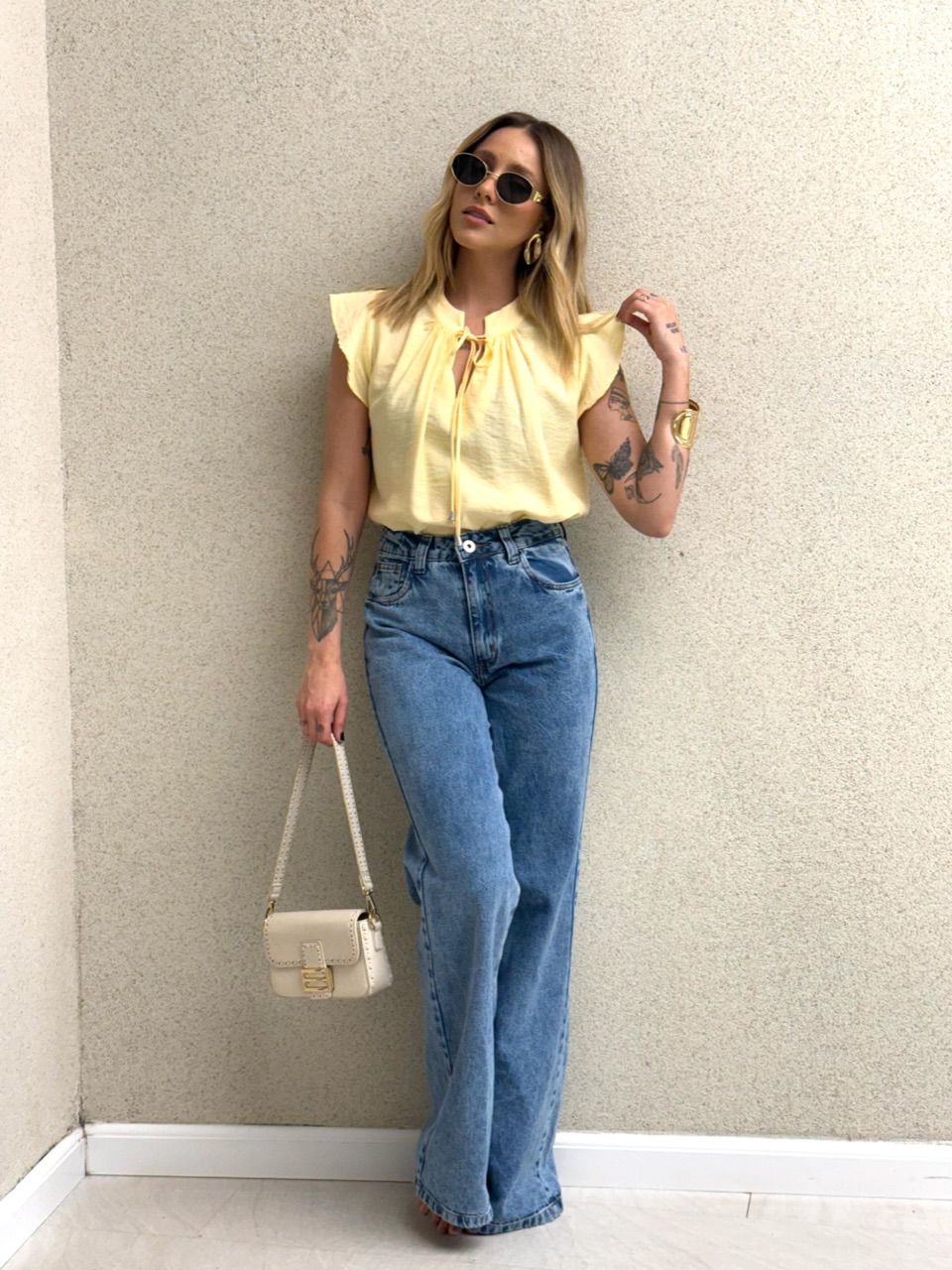 BLUSA IVY GOLA YELLOW BUTTER