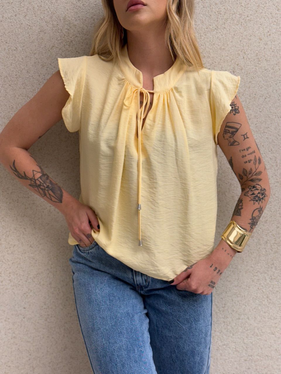 BLUSA IVY GOLA YELLOW BUTTER