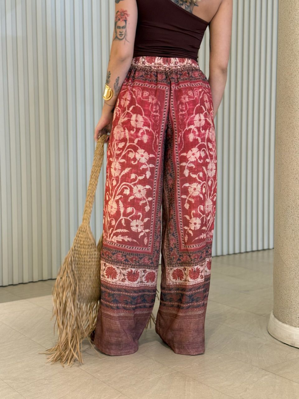 CALÇA ELISE ESTAMPADA VERMELHO