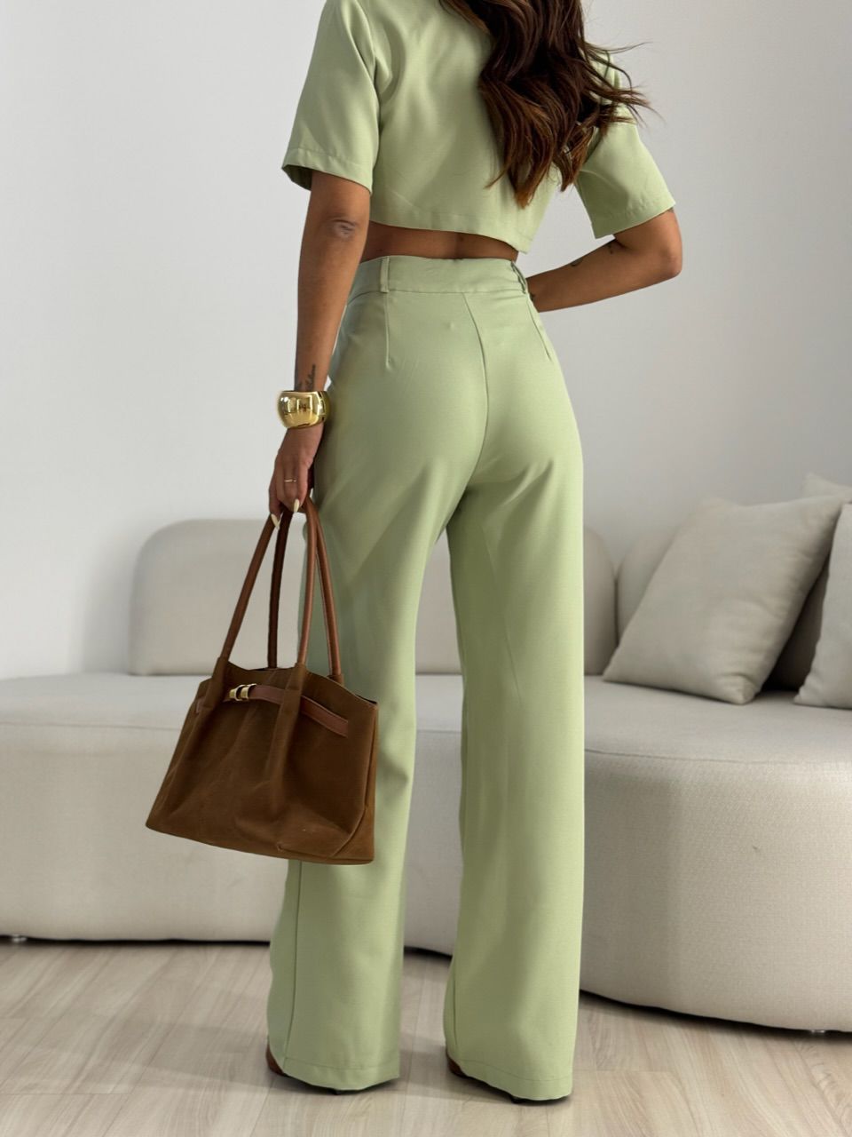 CONJUNTO KALYA CROPPED VERDE