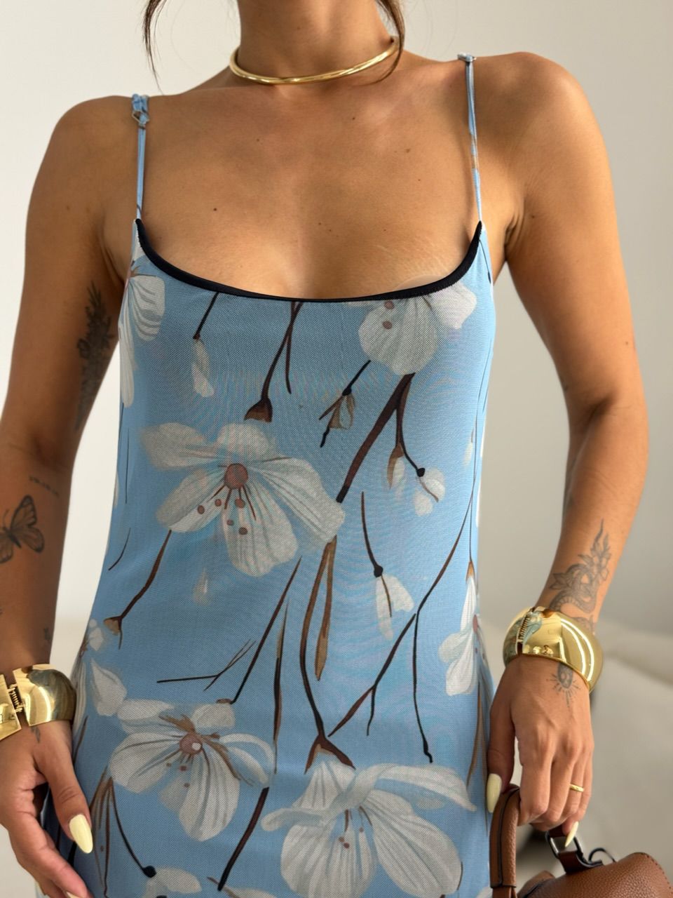 VESTIDO RUBY TULE AZUL/ESTAMPADO