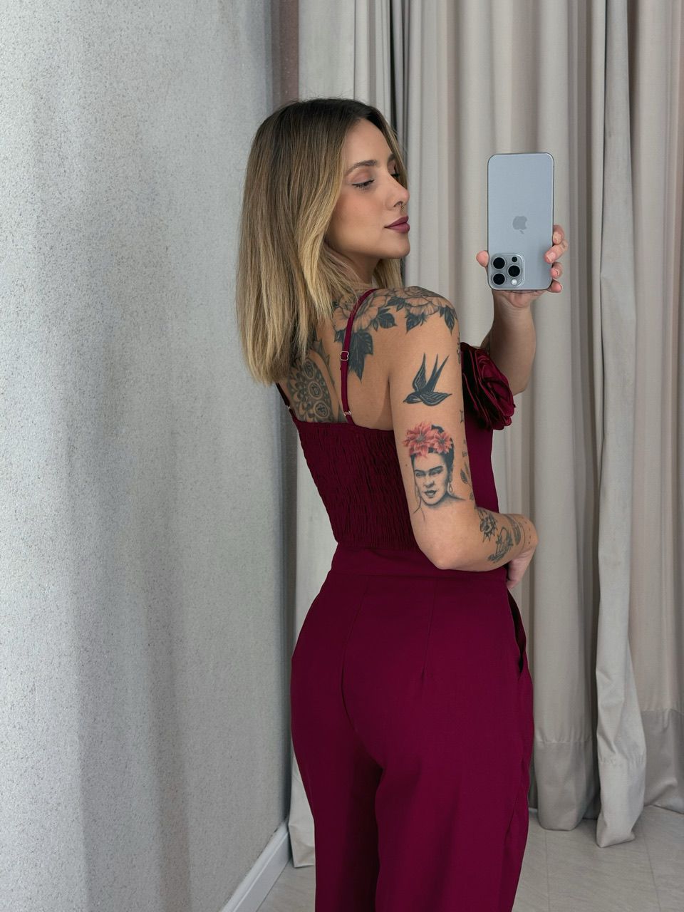 CONJUNTO CLARICE FLOR CHERRY RED