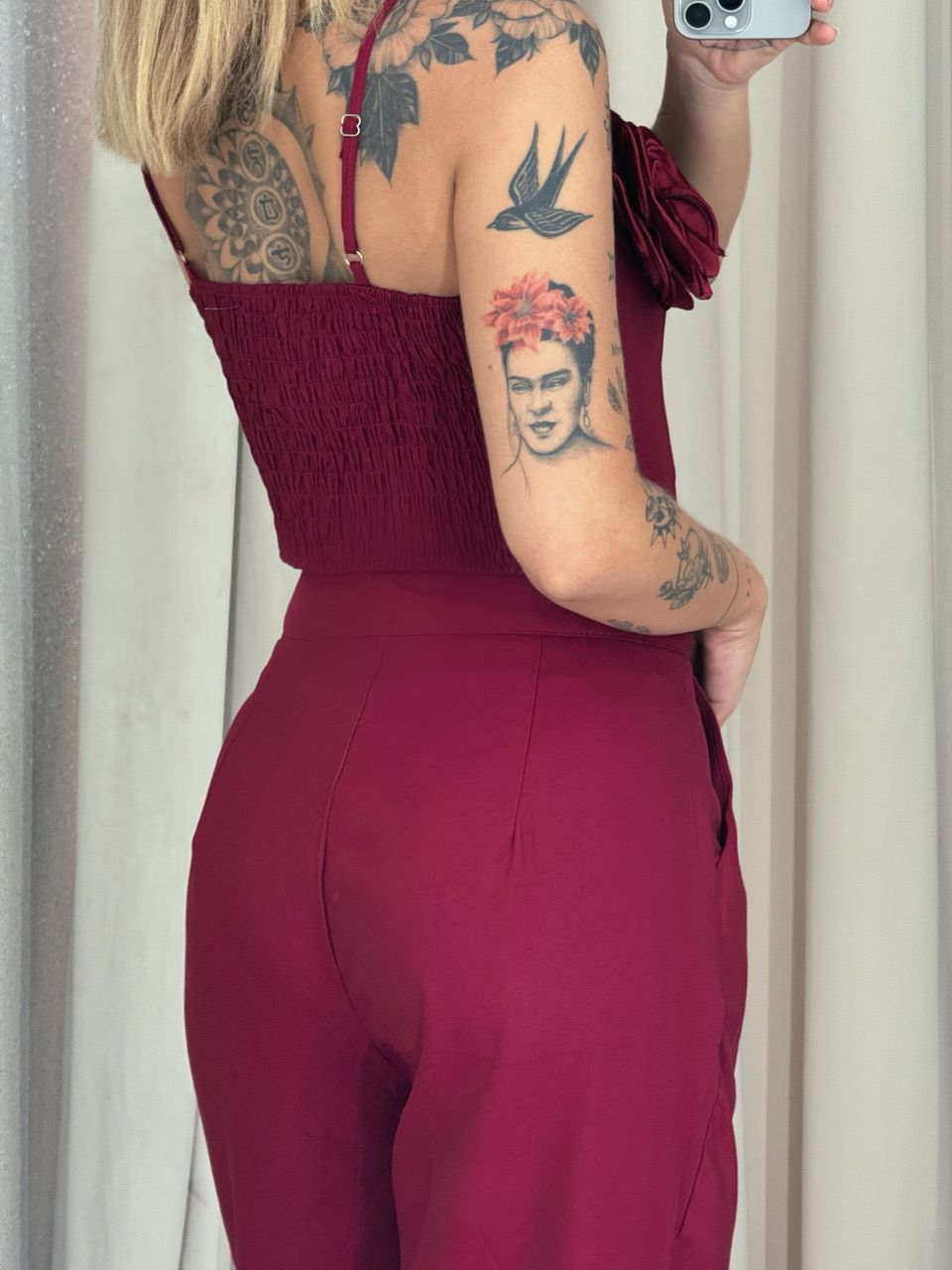 CONJUNTO CLARICE FLOR CHERRY RED