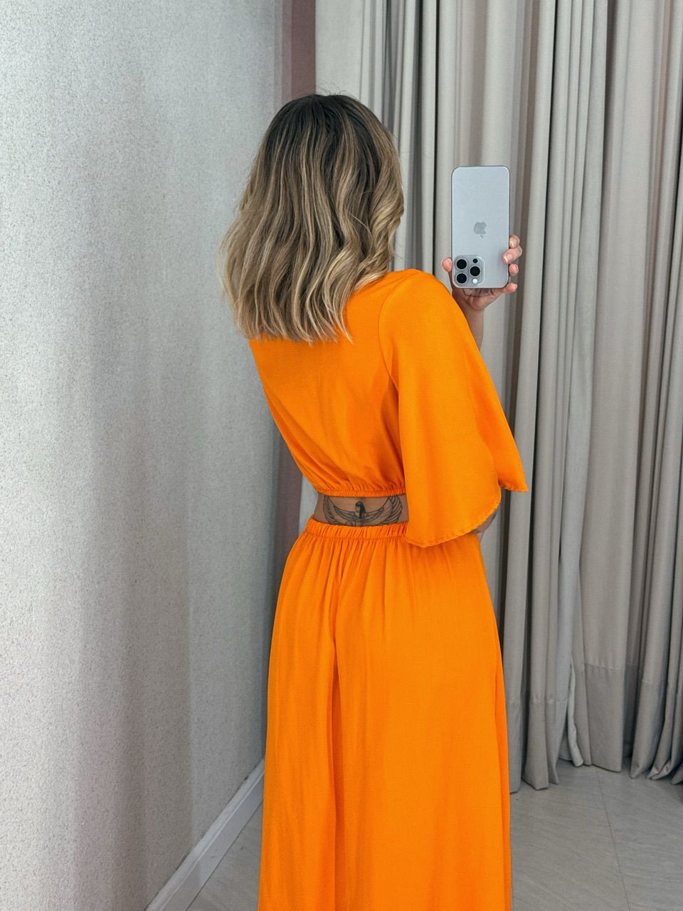 VESTIDO IPANEMA 04 MANGA LARANJA