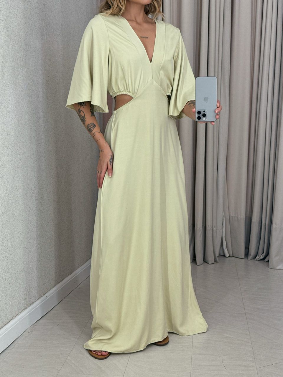 VESTIDO IPANEMA 04 MANGA MARFIM