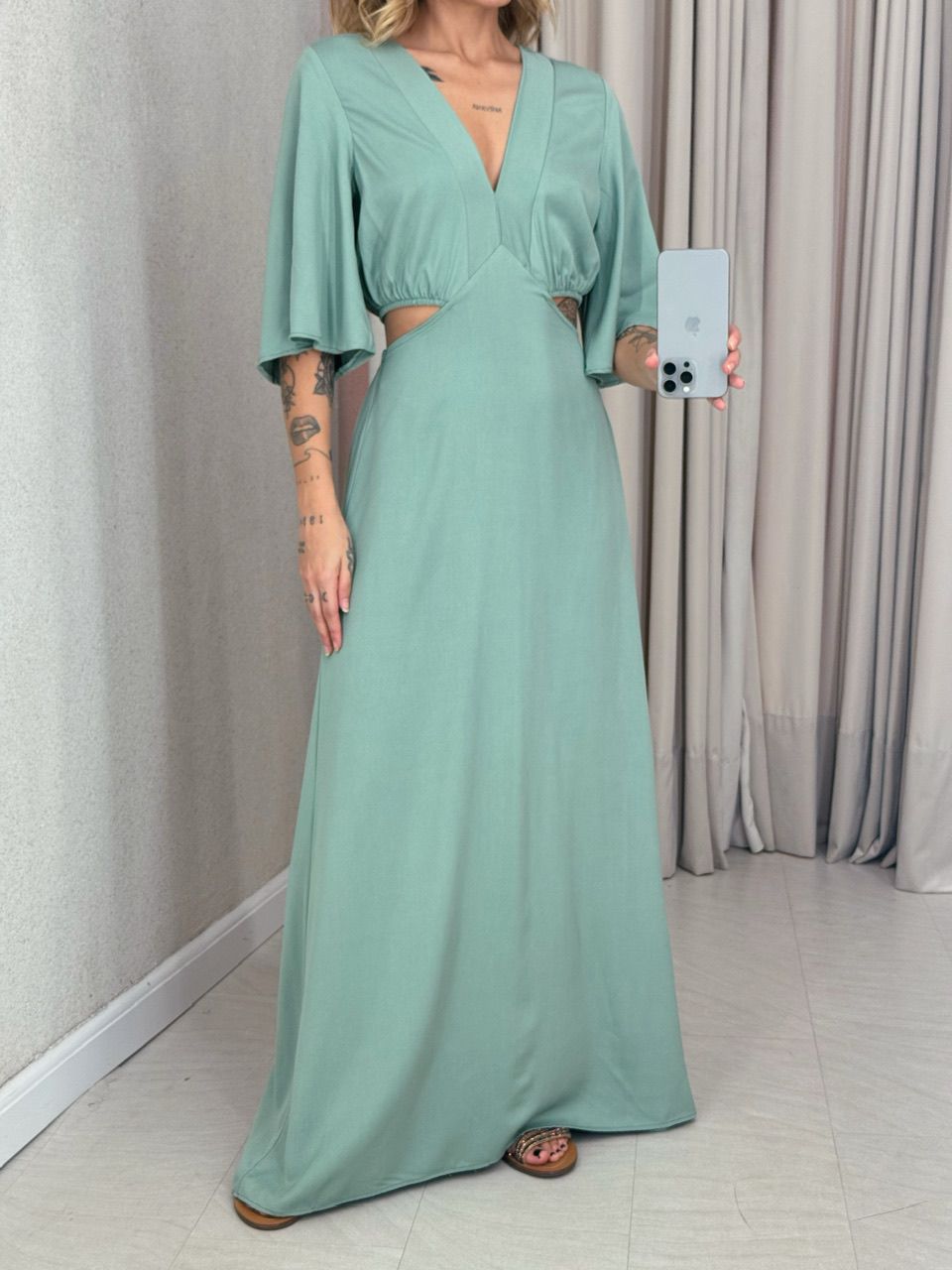 VESTIDO IPANEMA 04 MANGA VERDE