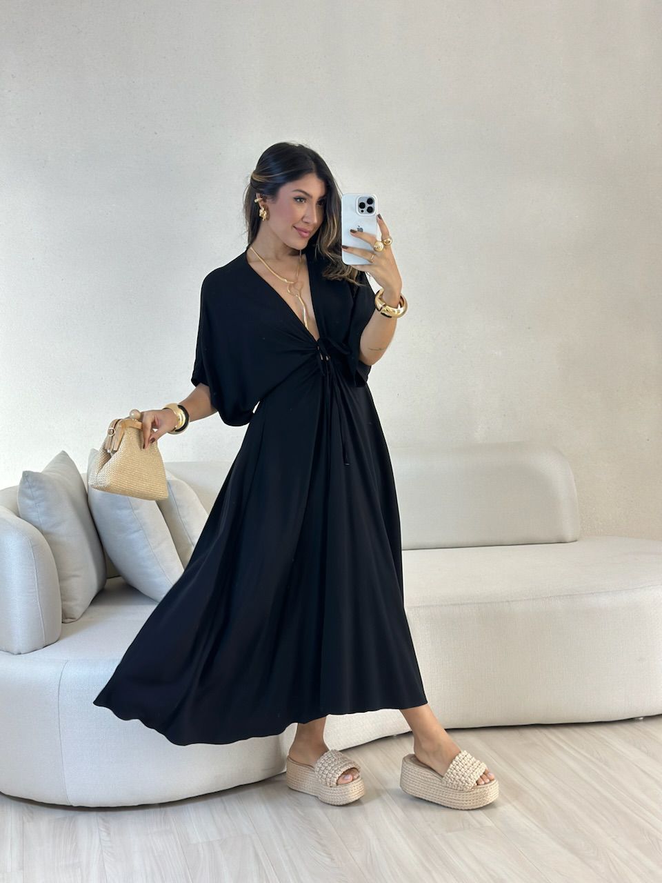 VESTIDO MARISOL LISO preto