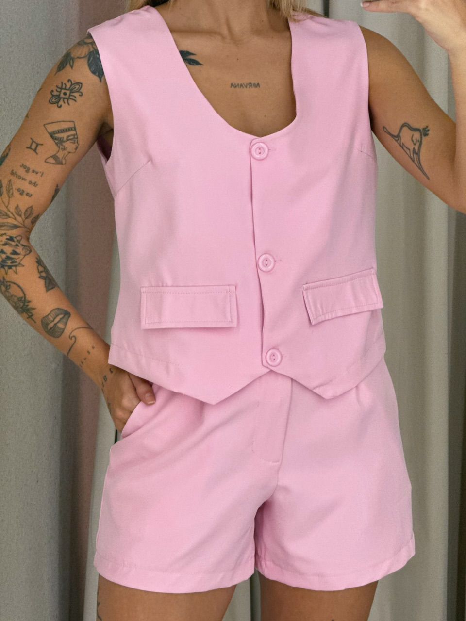 CONJUNTO KIRA Short Rosa