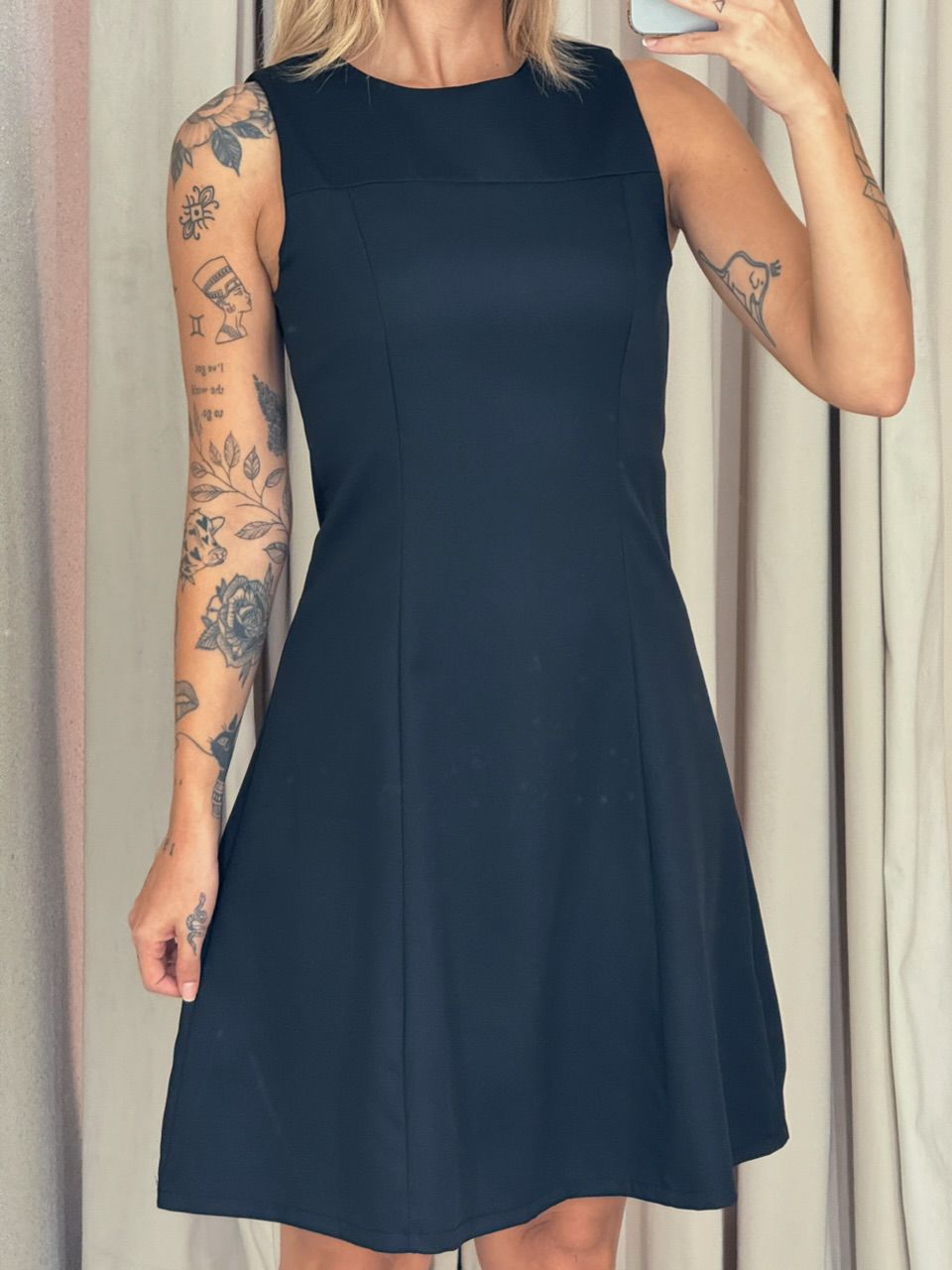 VESTIDO MARIA FLOR CAVADO PRETO