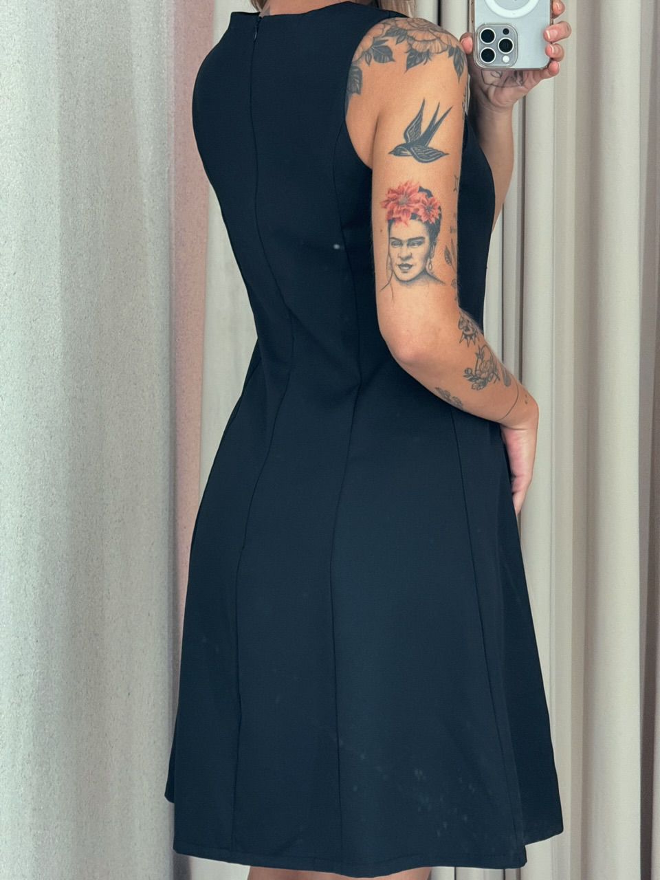 VESTIDO MARIA FLOR CAVADO PRETO