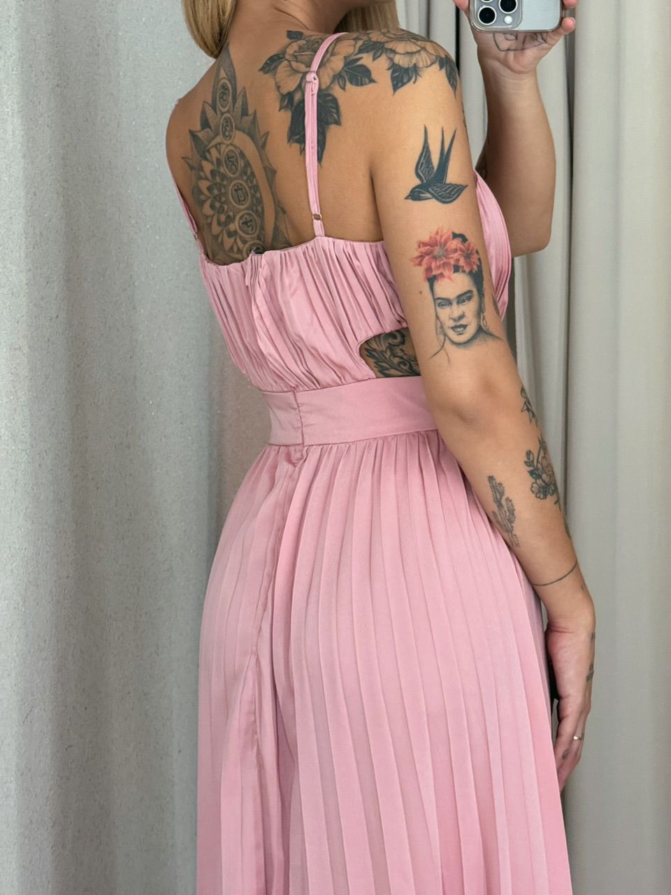 VESTIDO ZARA PLISSADO ROSÊ