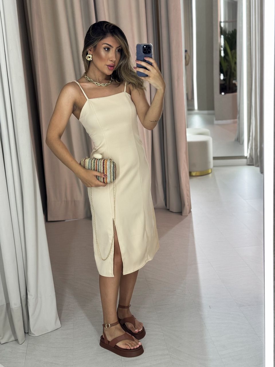 VESTIDO SANDY ALÇA NUDE