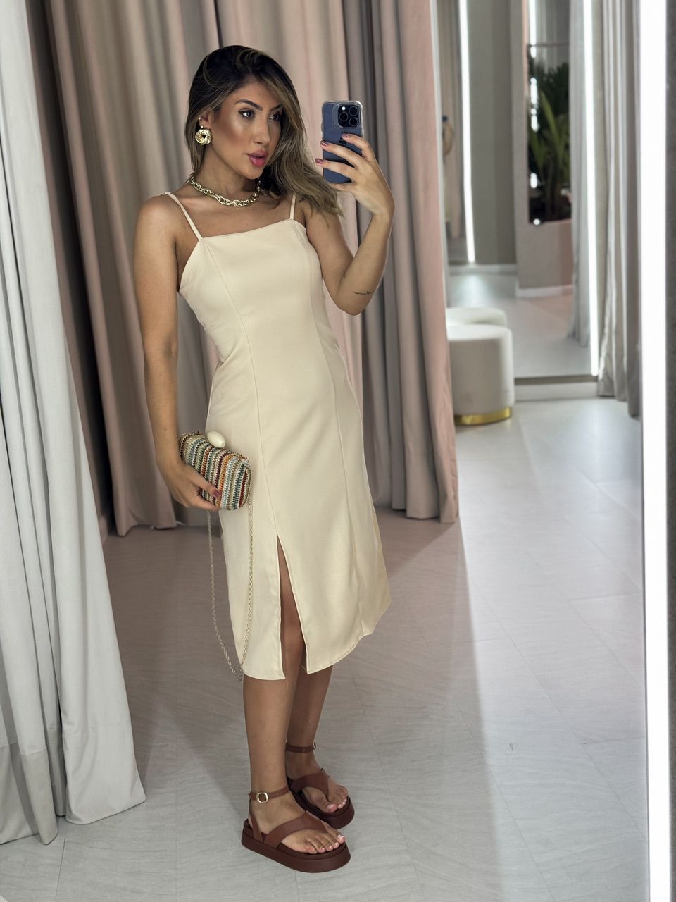 VESTIDO SANDY ALÇA NUDE
