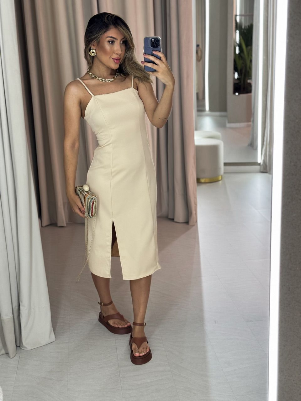 VESTIDO SANDY ALÇA NUDE