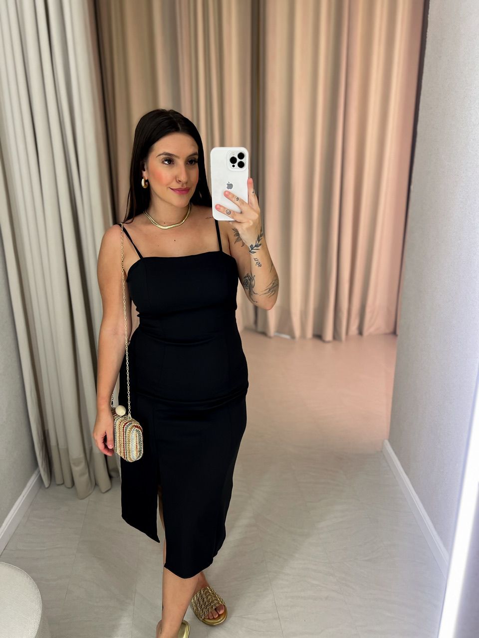 VESTIDO SANDY ALÇA PRETO