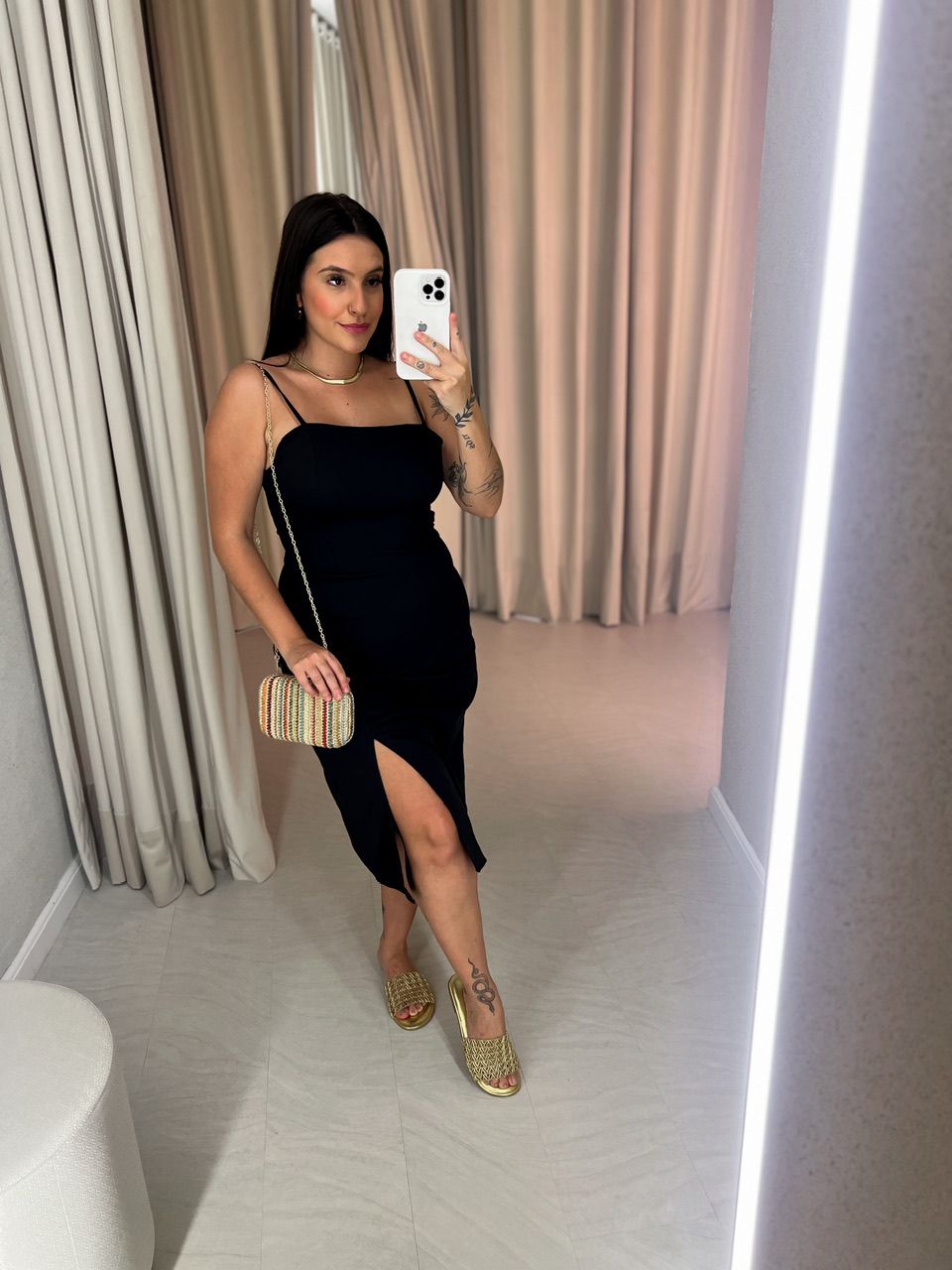VESTIDO SANDY ALÇA PRETO