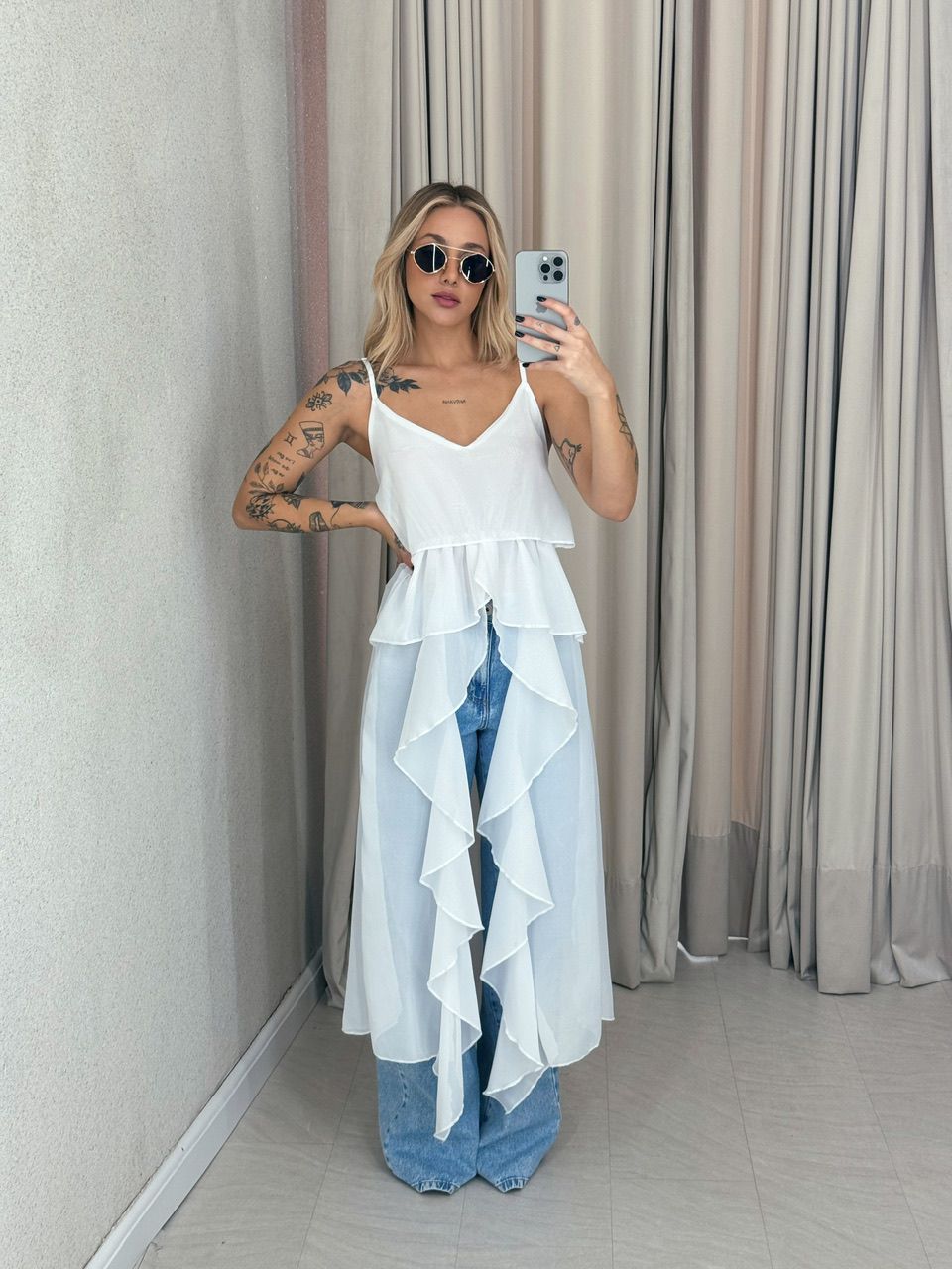 BLUSA JULIETA BABADOS BRANCO