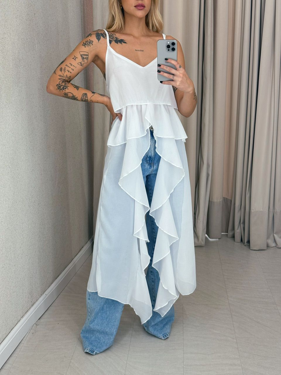 BLUSA JULIETA BABADOS BRANCO