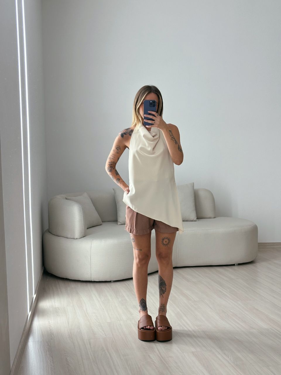 BLUSA FRENTE ÚNICA MARFIM
