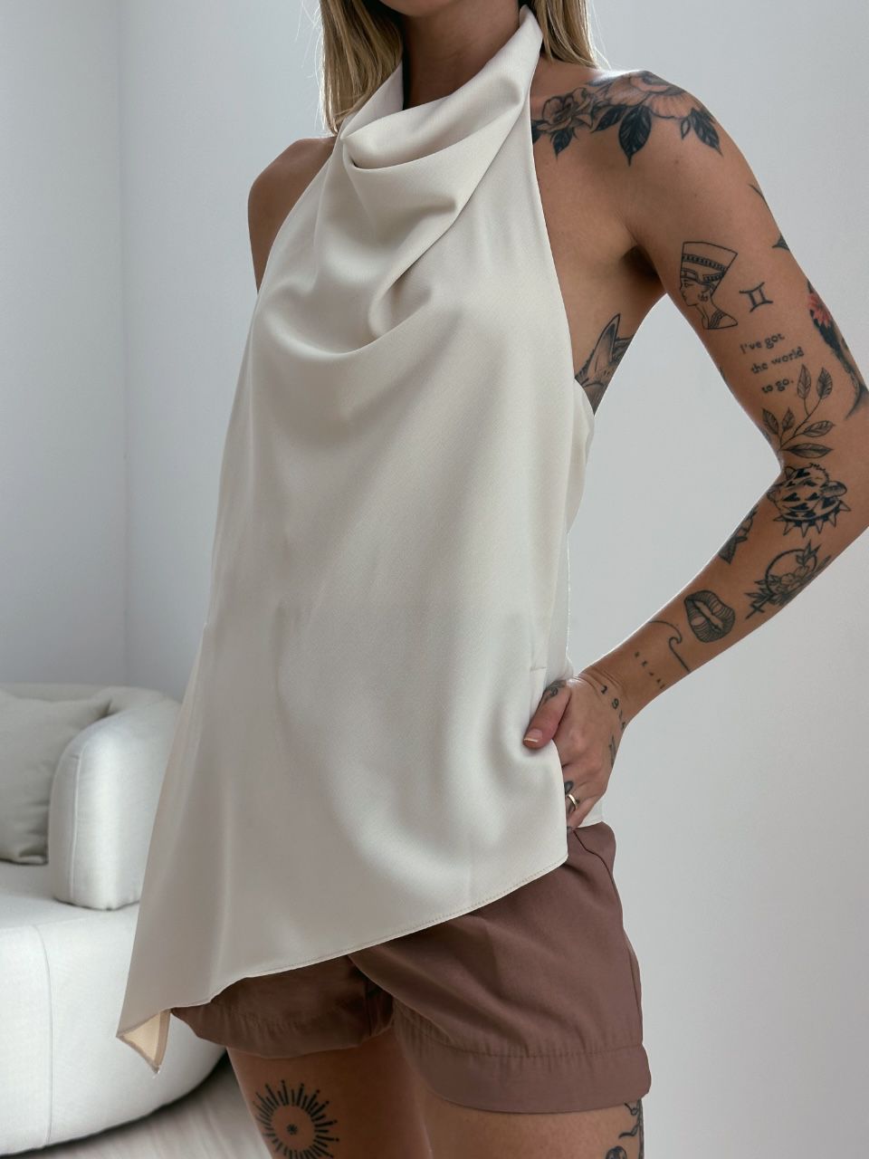 BLUSA FRENTE ÚNICA MARFIM