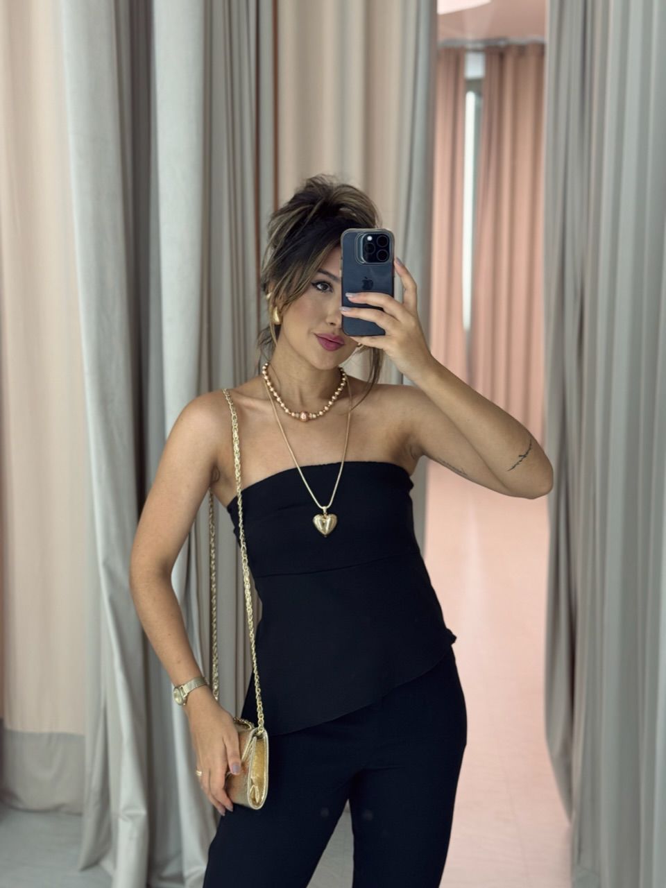 BLUSA TOMARA QUE CAIA PRETA