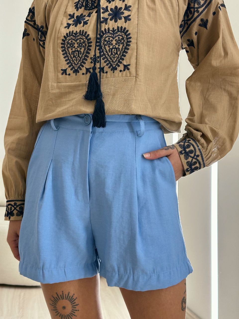 SHORT ALFAIATARIA AZUL