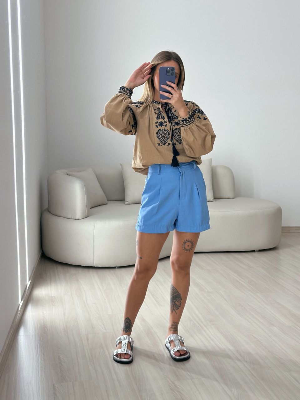 SHORT ALFAIATARIA AZUL