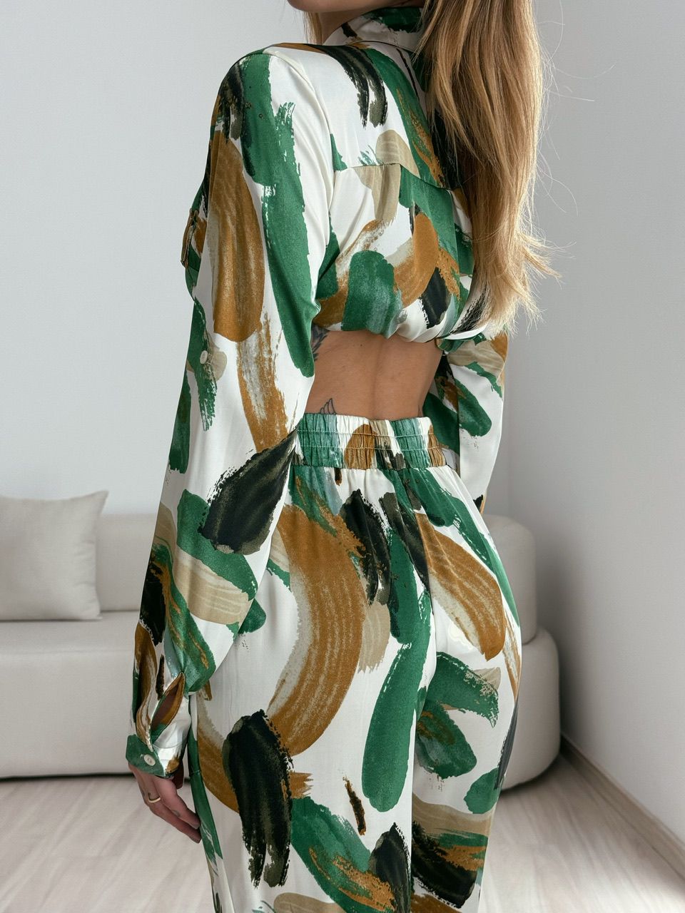 CALÇA JOGGER NINA ESTAMPADA VERDE
