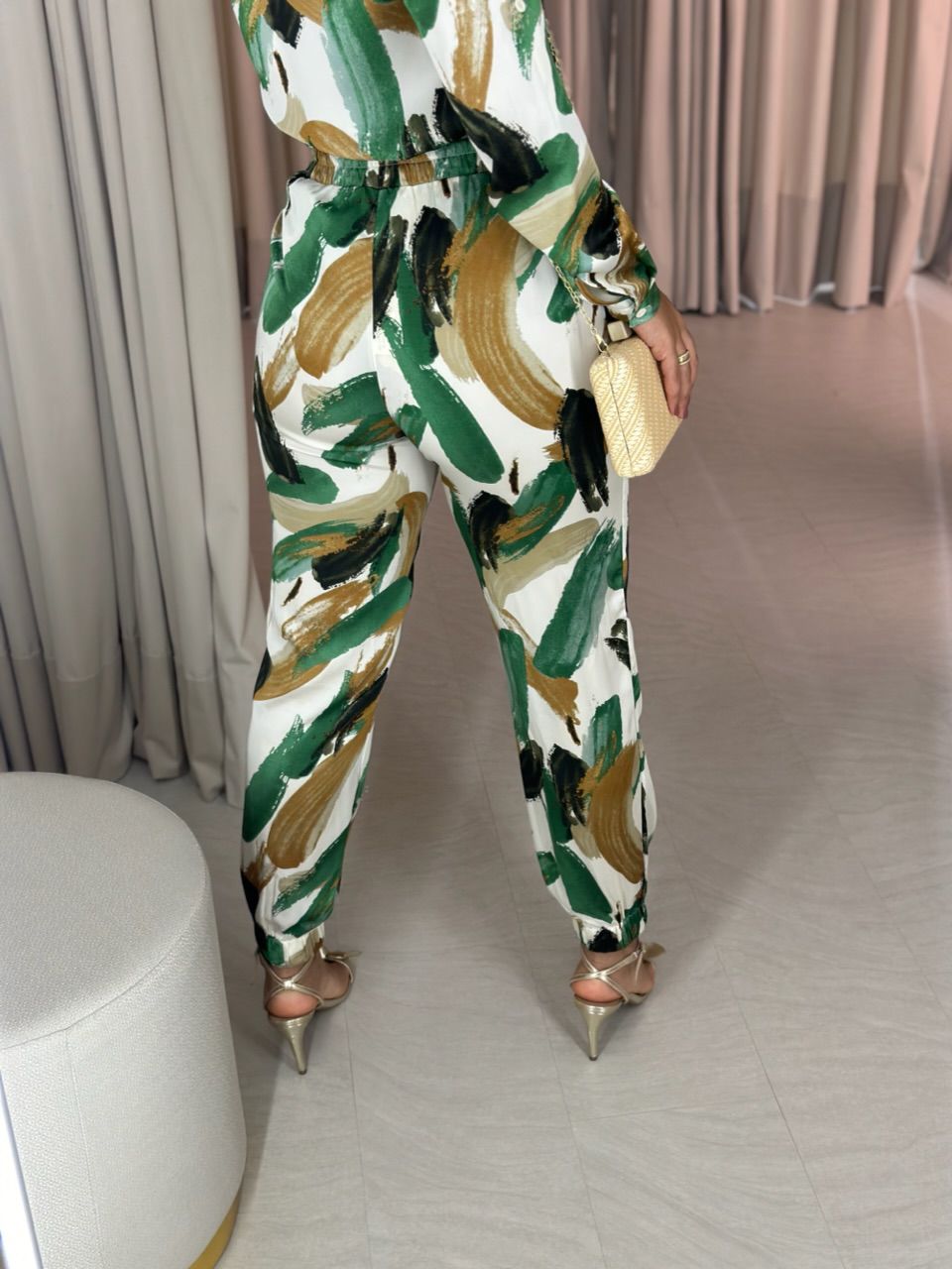 CALÇA JOGGER NINA ESTAMPADA VERDE