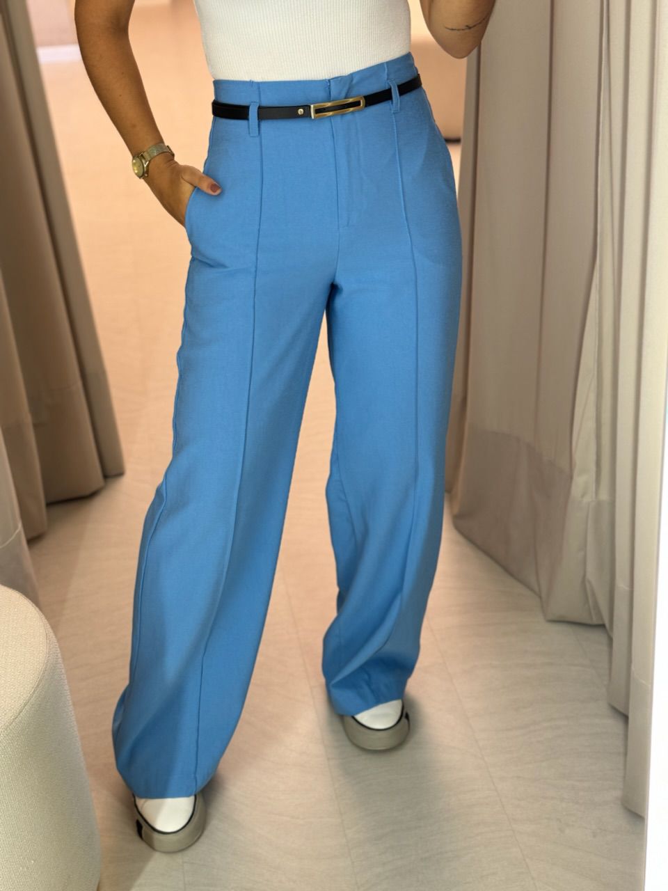 CALÇA JÚLIA PANTALONA AZUL