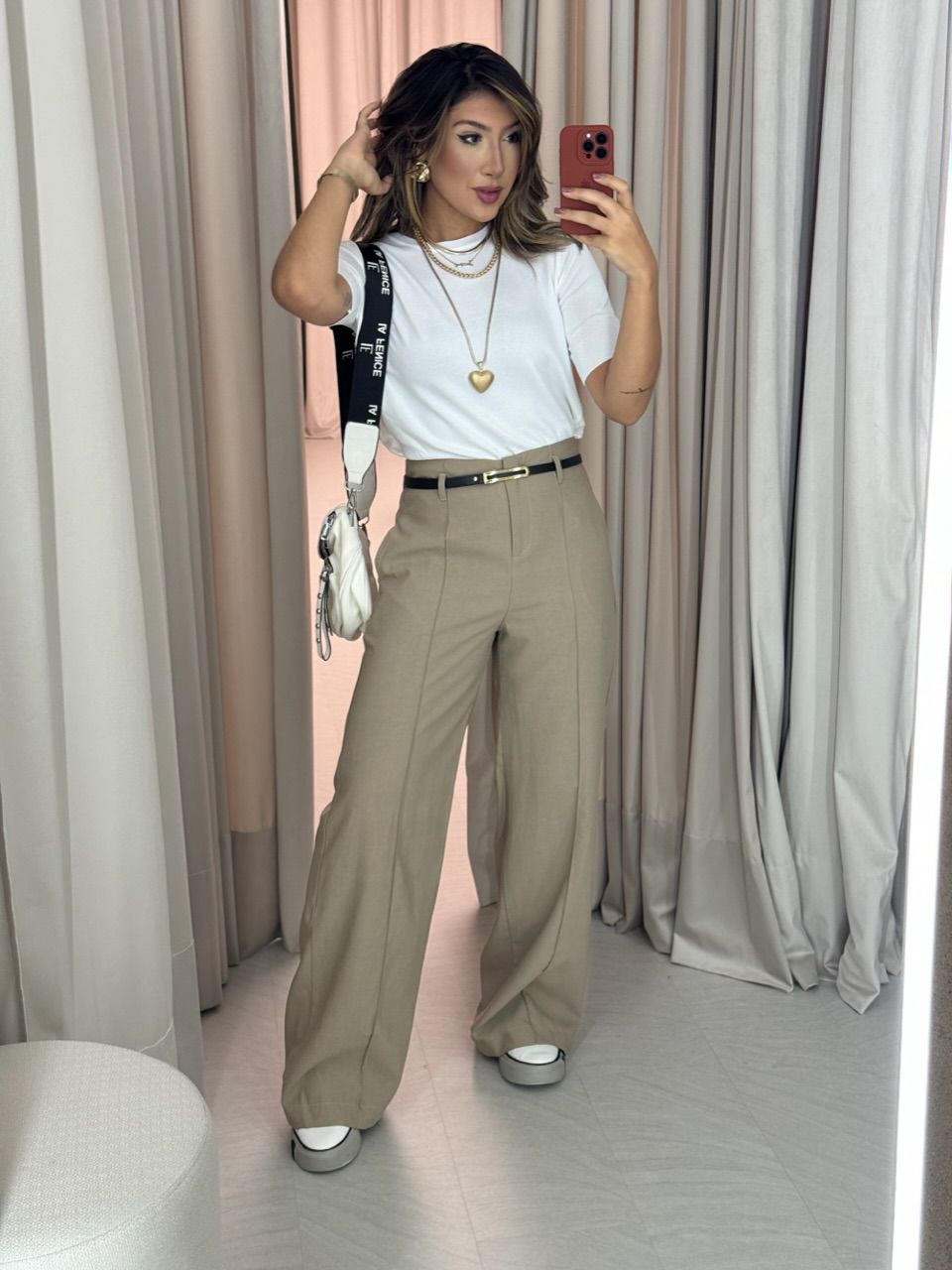 CALÇA JÚLIA PANTALONA Caqui