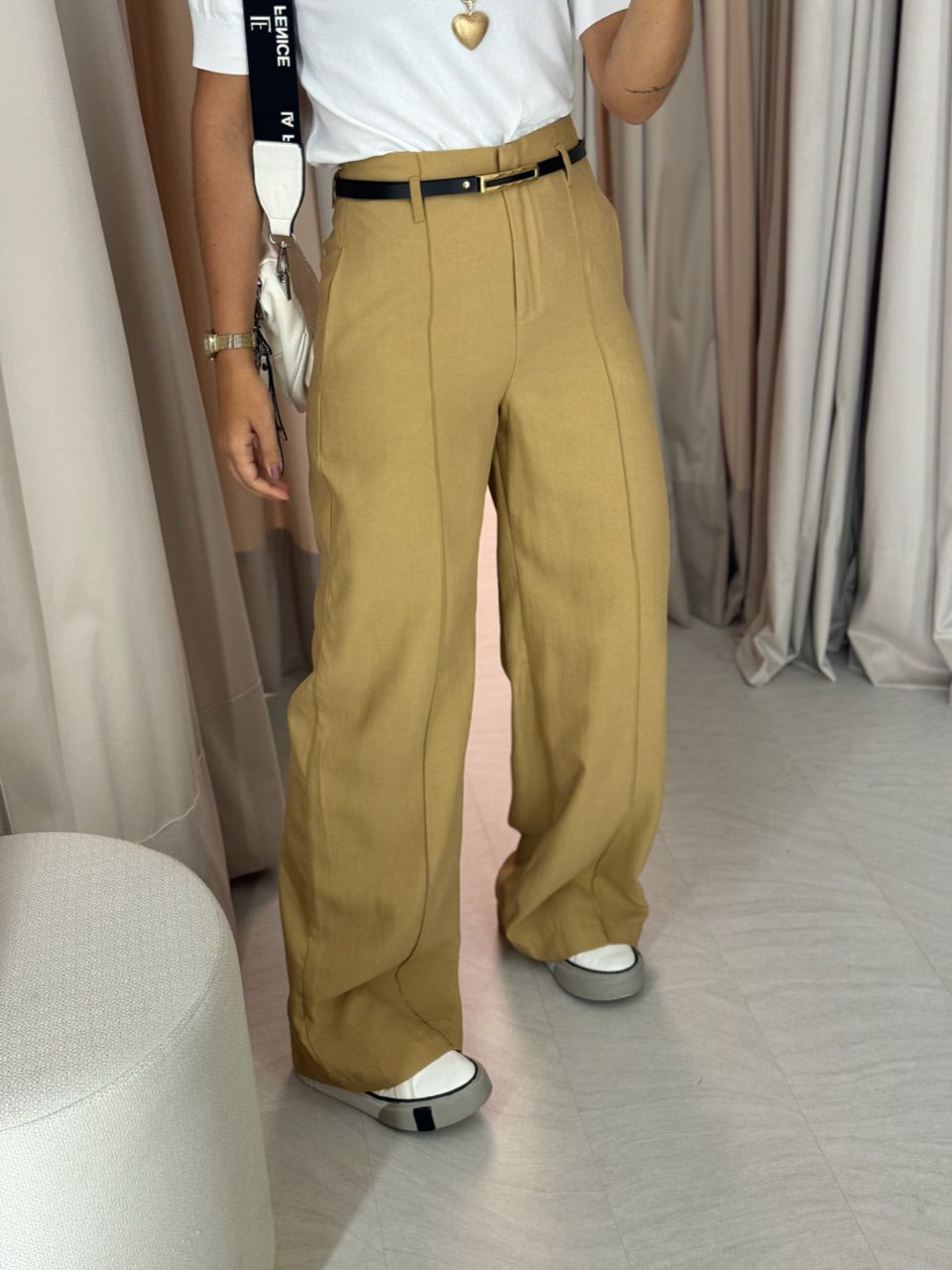 CALÇA JÚLIA PANTALONA mostarda