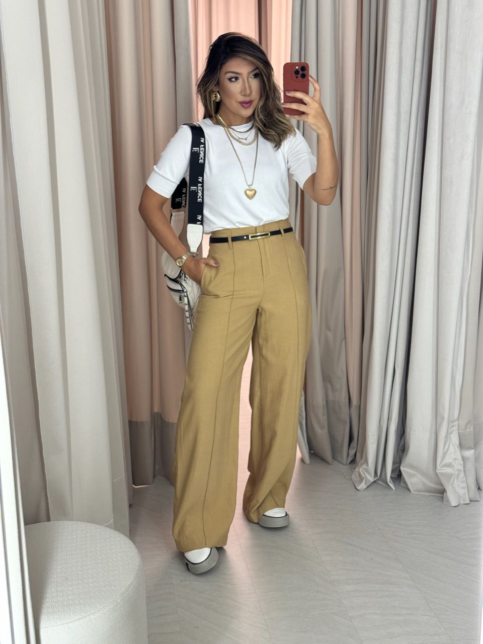 CALÇA JÚLIA PANTALONA mostarda