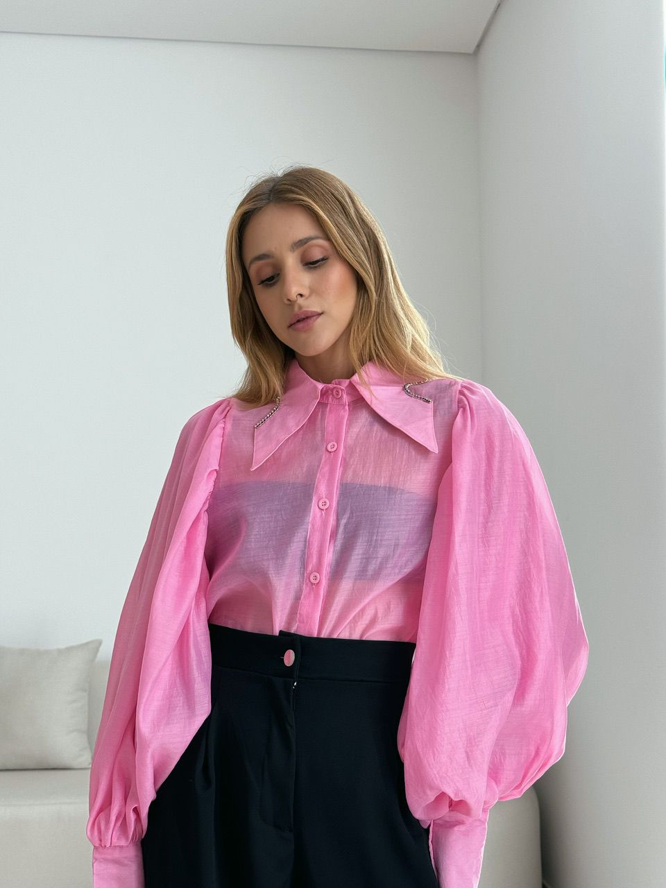 CAMISA ANA LAURA BUFANTE ROSA