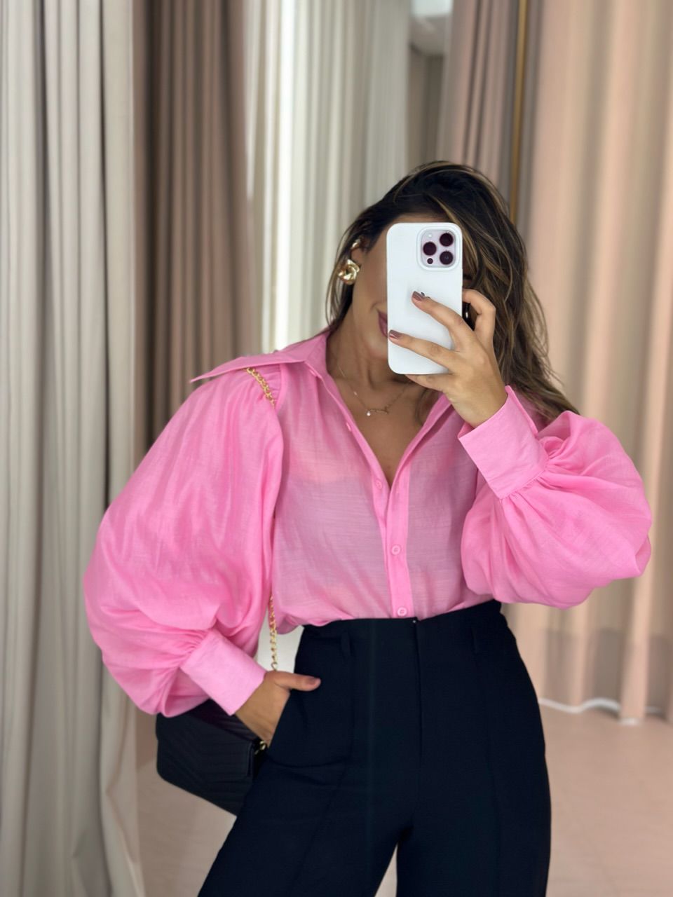 CAMISA ANA LAURA BUFANTE ROSA