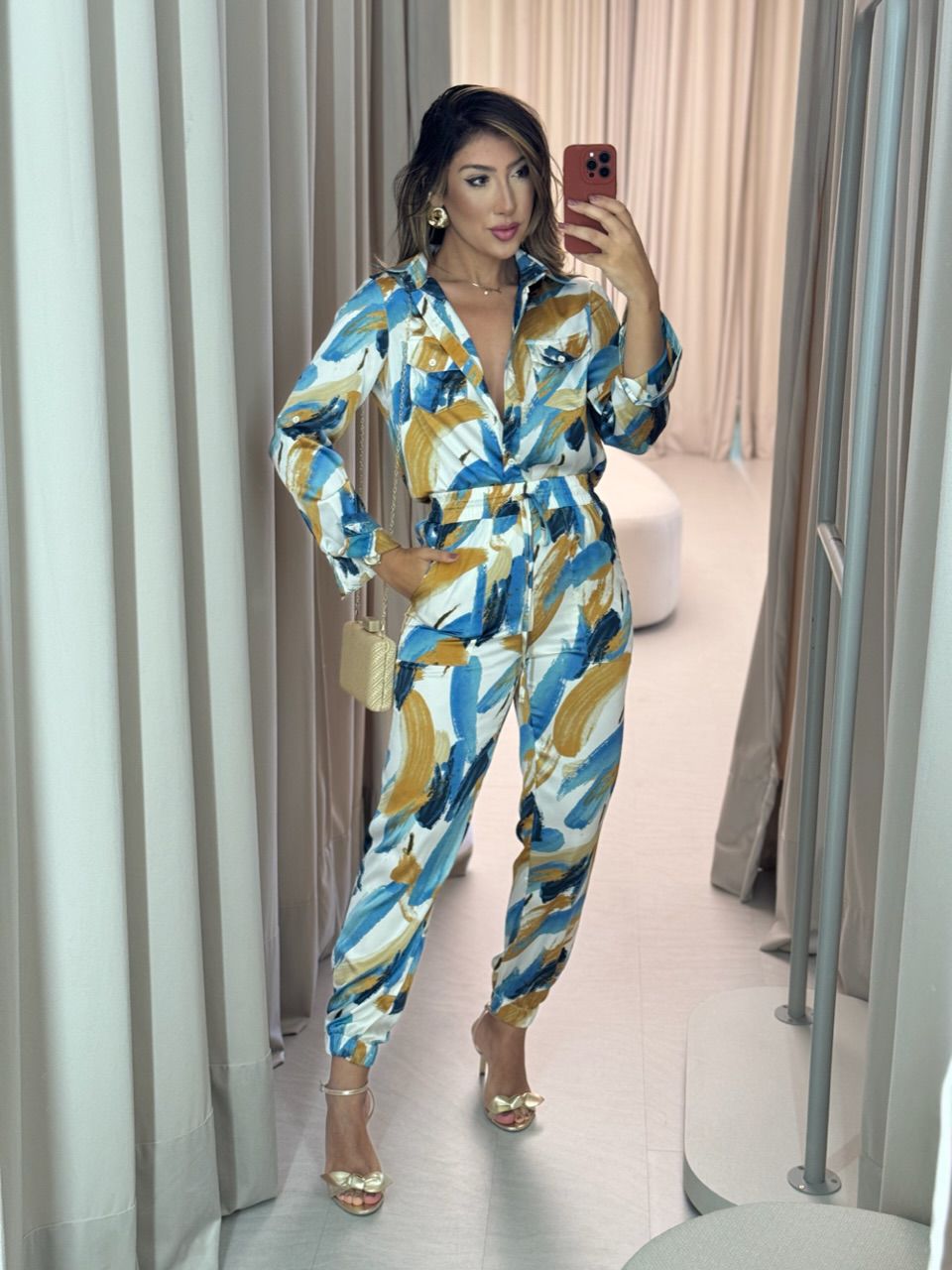 CAMISA RAQUEL ESTAMPADA AZUL CLARO
