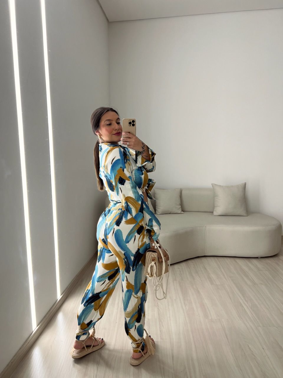 CAMISA RAQUEL ESTAMPADA AZUL CLARO