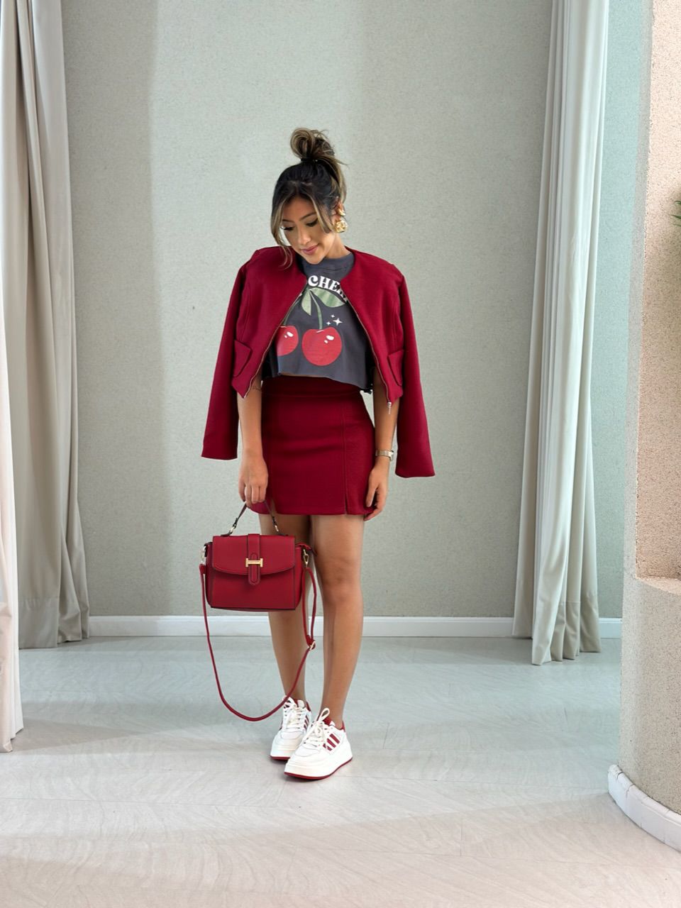 SAIA LÃ BATIDA CF CHERRY RED
