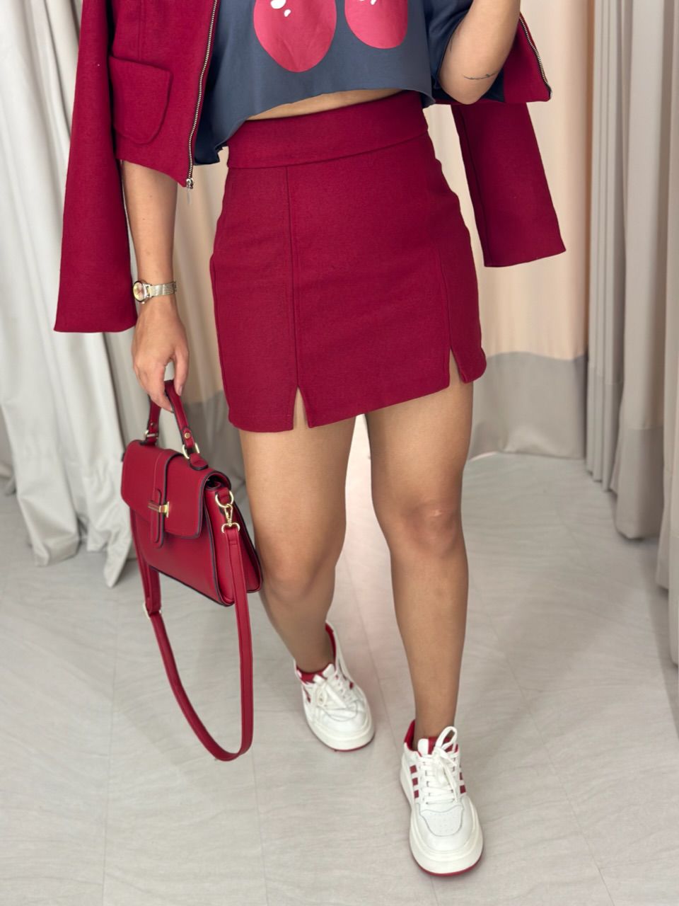 SAIA LÃ BATIDA CF CHERRY RED