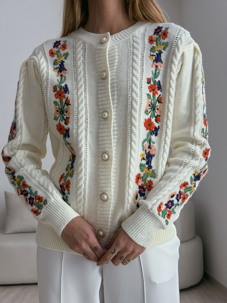 TRICOT DANIELE FLORAL OFF