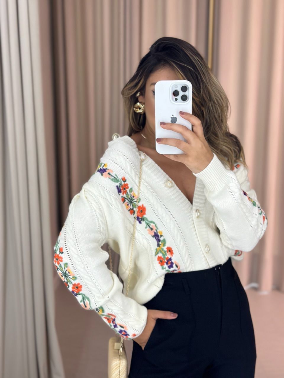 TRICOT DANIELE FLORAL OFF