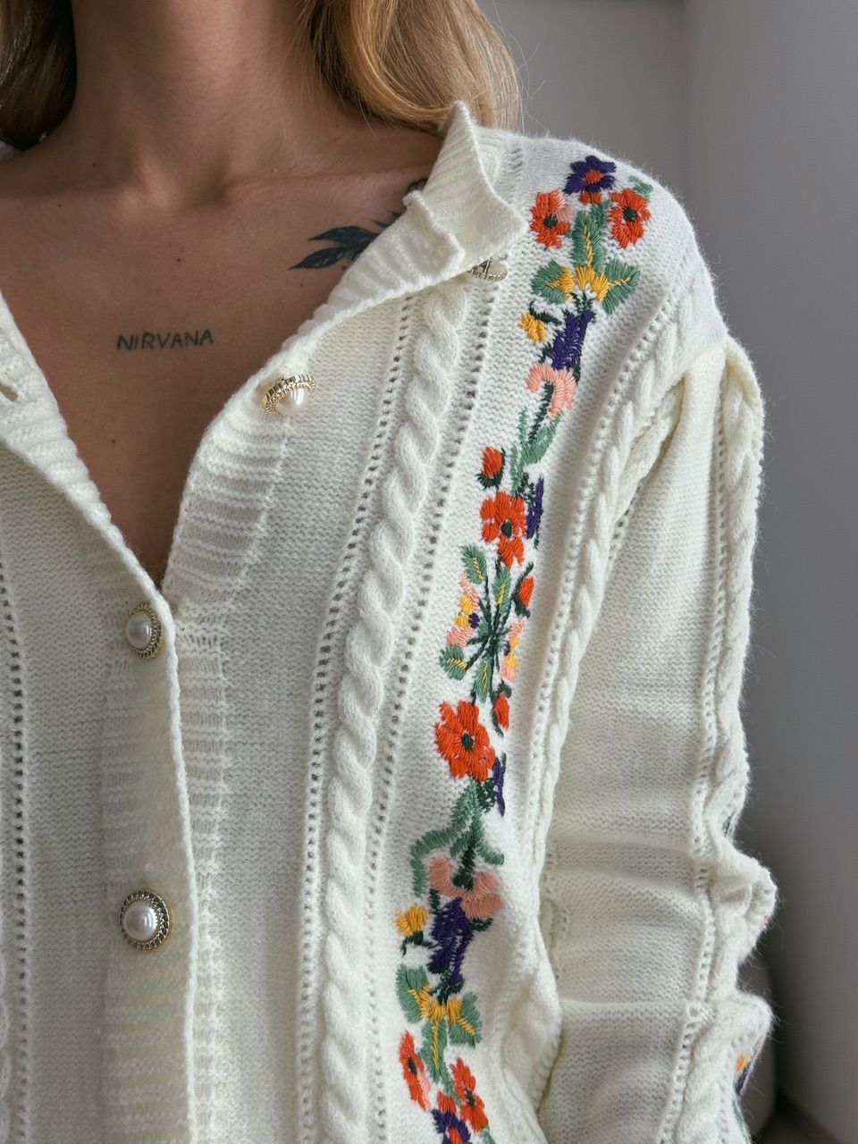 TRICOT DANIELE FLORAL OFF
