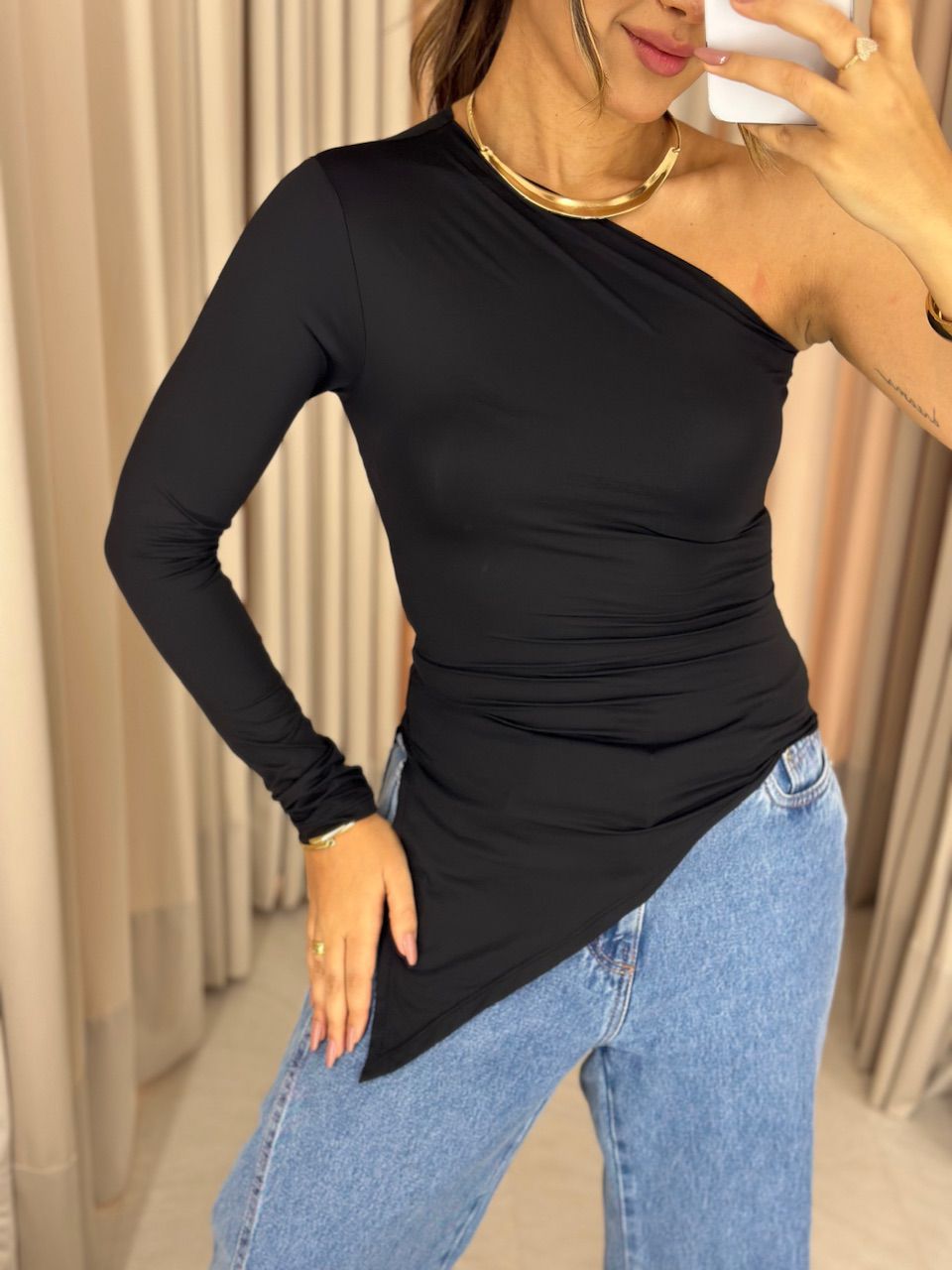 BLUSA TACIANE CF NULA MANGA Preta