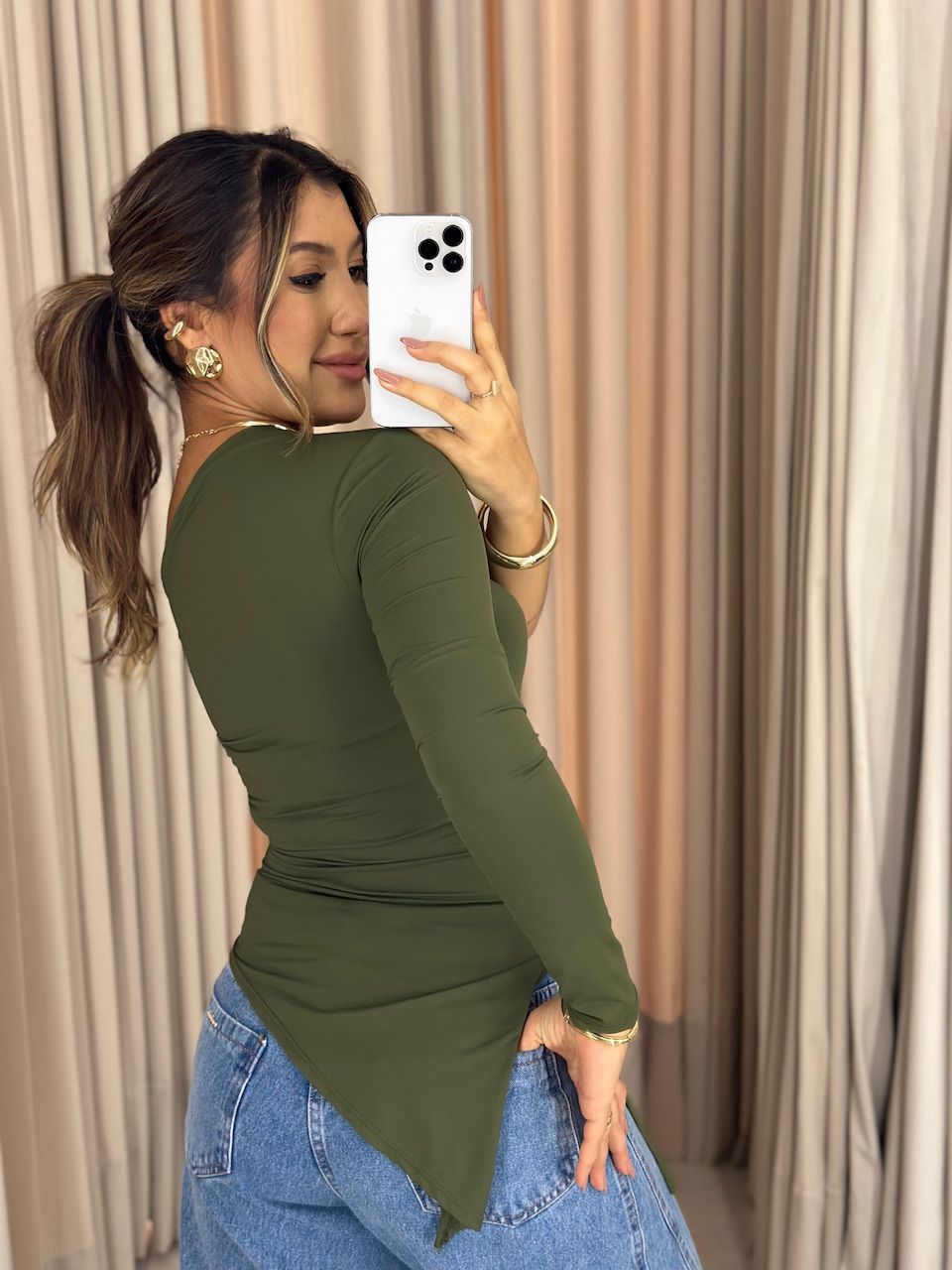 BLUSA TACIANE CF NULA MANGA verde