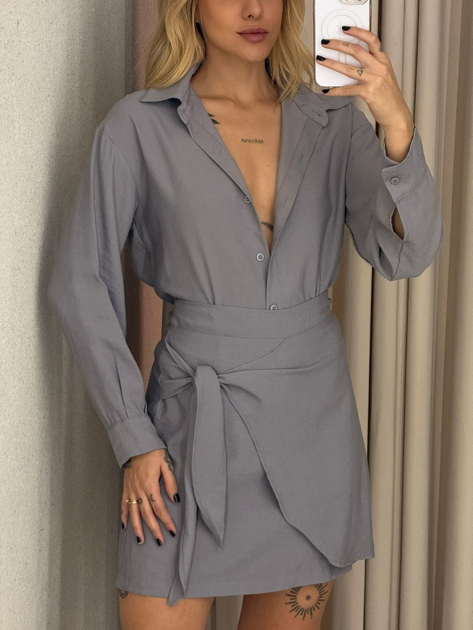 CONJUNTO JOANA SAIA CINZA