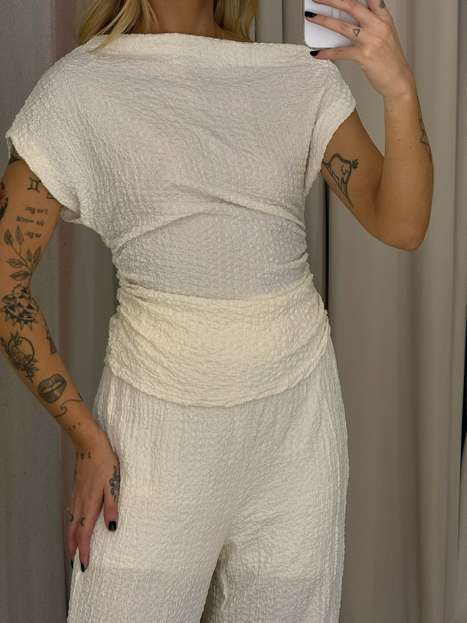 CONJUNTO MIRA CALÇA MARFIM