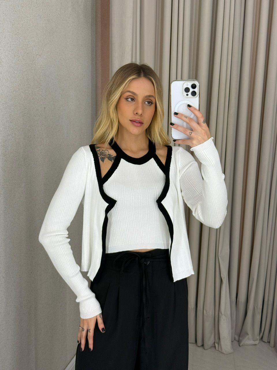 CONJUNTO SERENA TRICOT MANGA OFF
