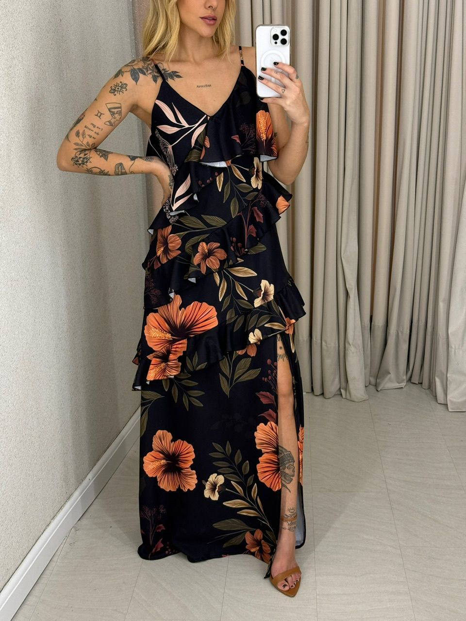 VESTIDO JAMILE LONGO ESTAMPADO